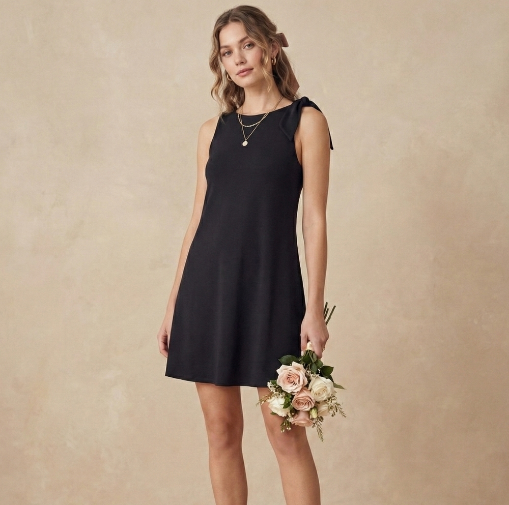SUSANA MONACO -  lBow Shoulder Shift Dress